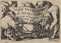 TvB G 4947
<br/>
Titelblad: Varie figure gobbi ("Gebochelden")
<br/>
<em>Callot, Jacques (1592 - 1635)</em>